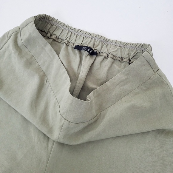 Ozai N Ku Linen Culottes Capris Rayon Sparta Tulip Pants Tapered Ankle Cropped - Picture 5 of 8